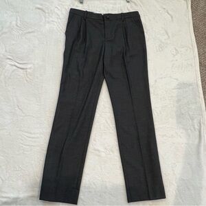 Vintage Valentino 2008 charcoal gray micro diamond wool trousers 8
